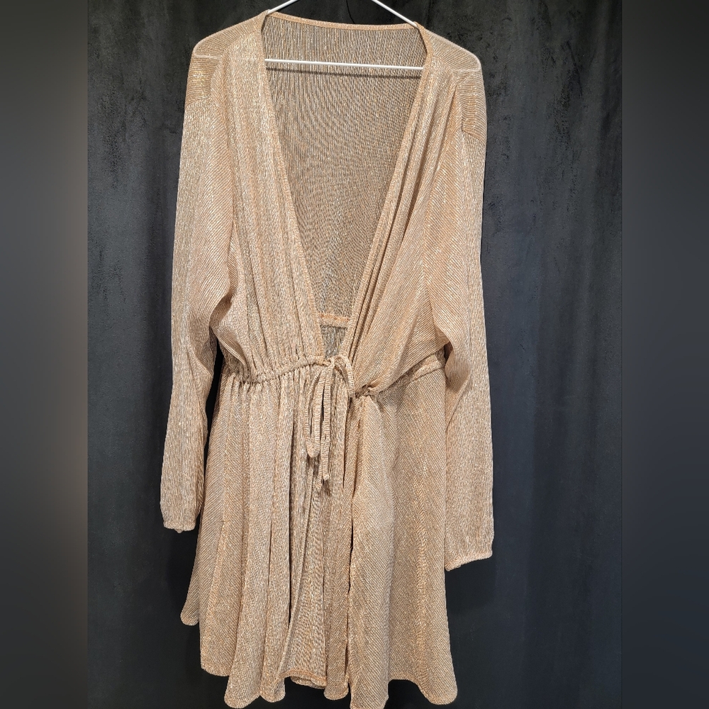 H&M Sparkly Beige Wrap Cover-Up